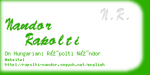 nandor rapolti business card